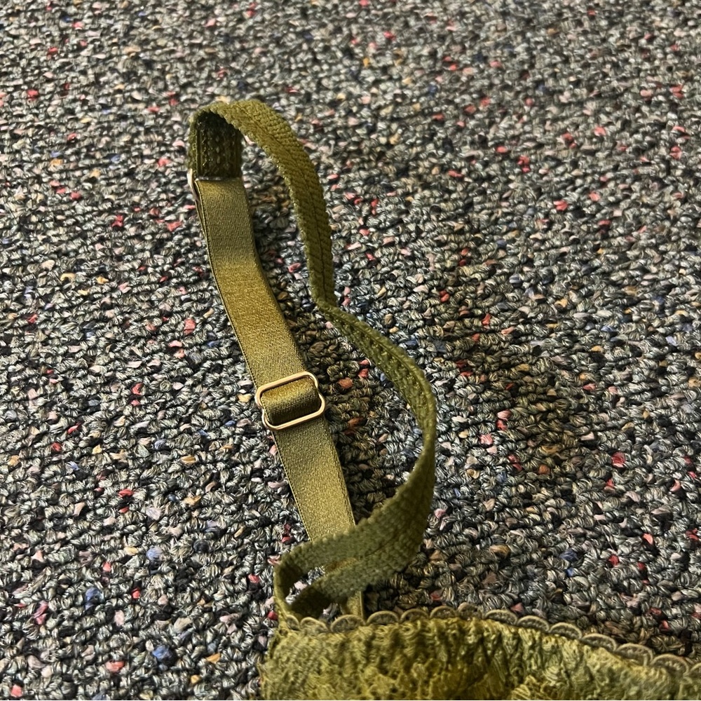 Auden Lace & Mesh Olive Green Balconette Demi Unl… - image 7